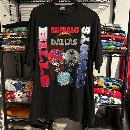 Vintage 1990s cowboys vs buffalo