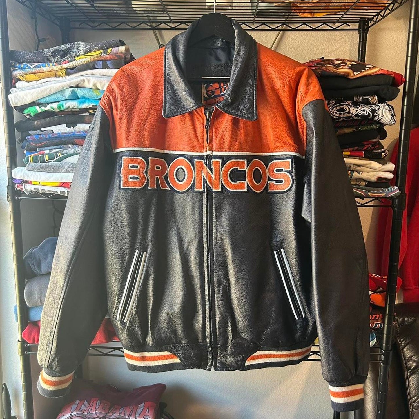 Vintage 1990s denver broncos leather